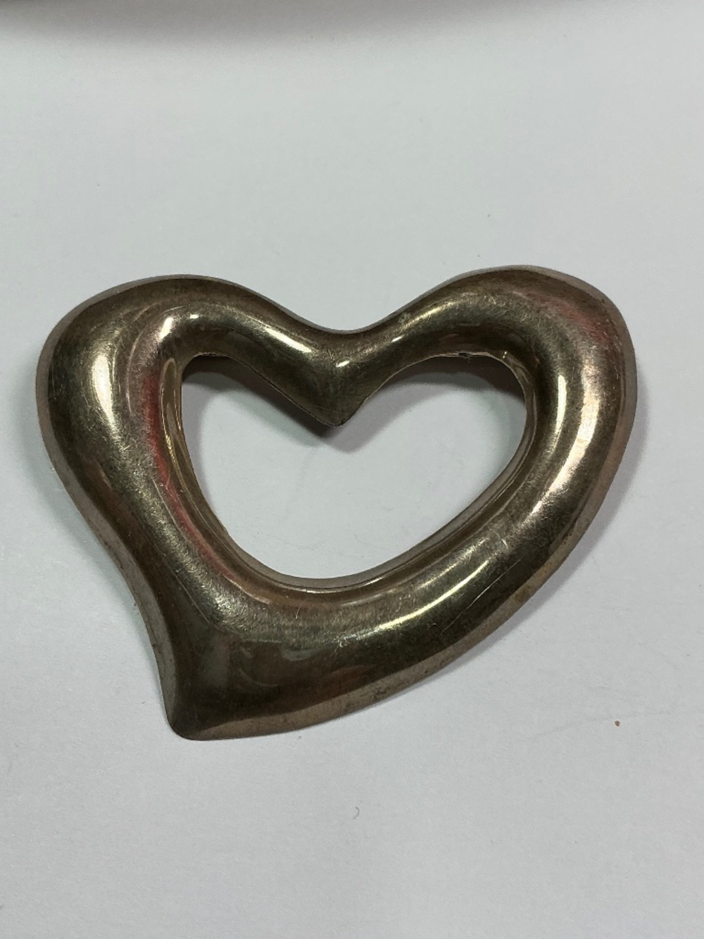 TAXCO Large Sterling Silver Open Heart Brooch. 2.25” x 2.5”